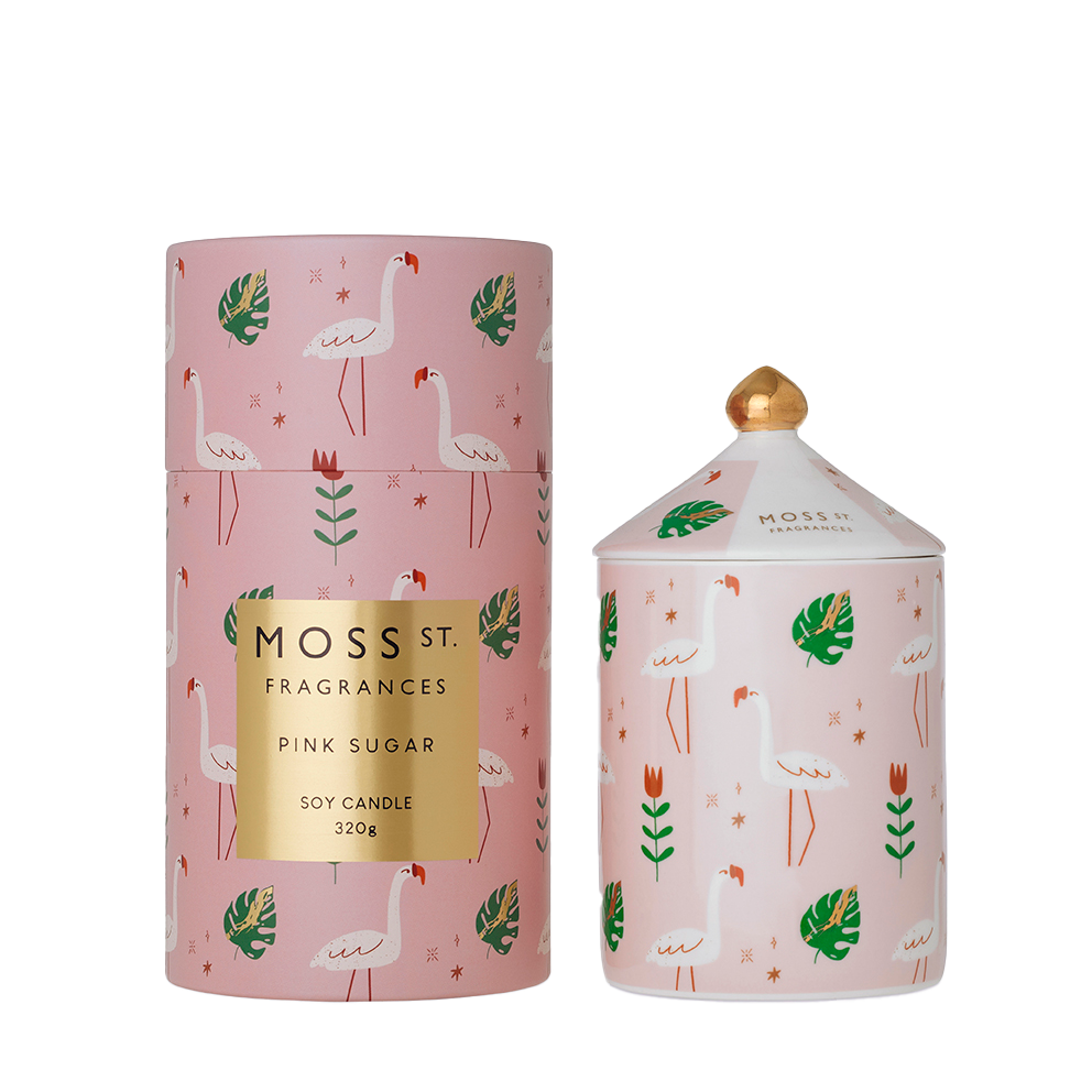 Pink Sugar Ceramic Candle 320g Moss St. Fragrances